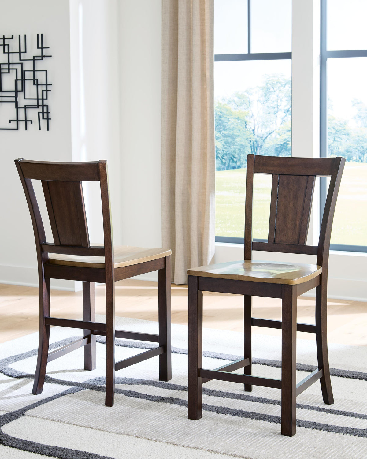 Rylandeen Counter Height Extension Dining Table and 8 Barstools