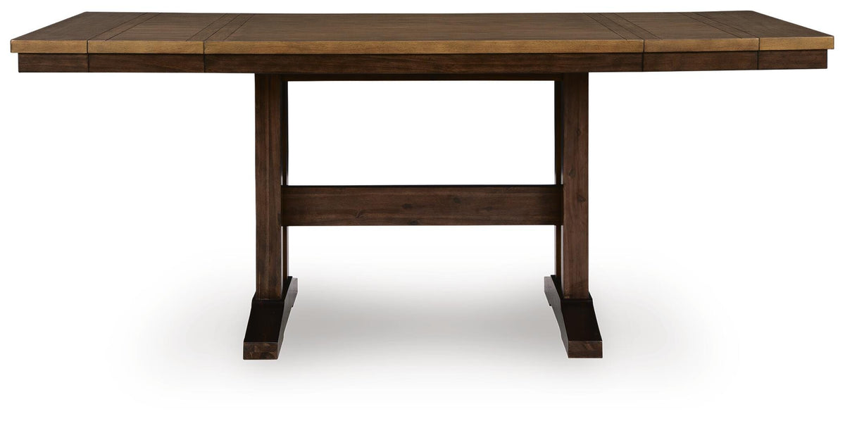 Rylandeen Counter Height Extension Dining Table 4 Barstools and Bench