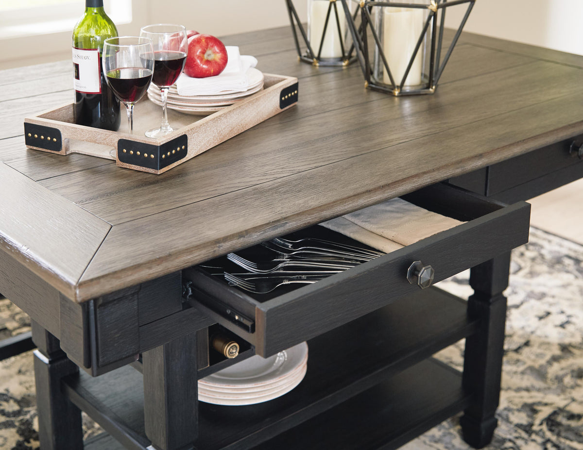 Tyler Creek Counter Height Dining Table and 4 Barstools and Bench