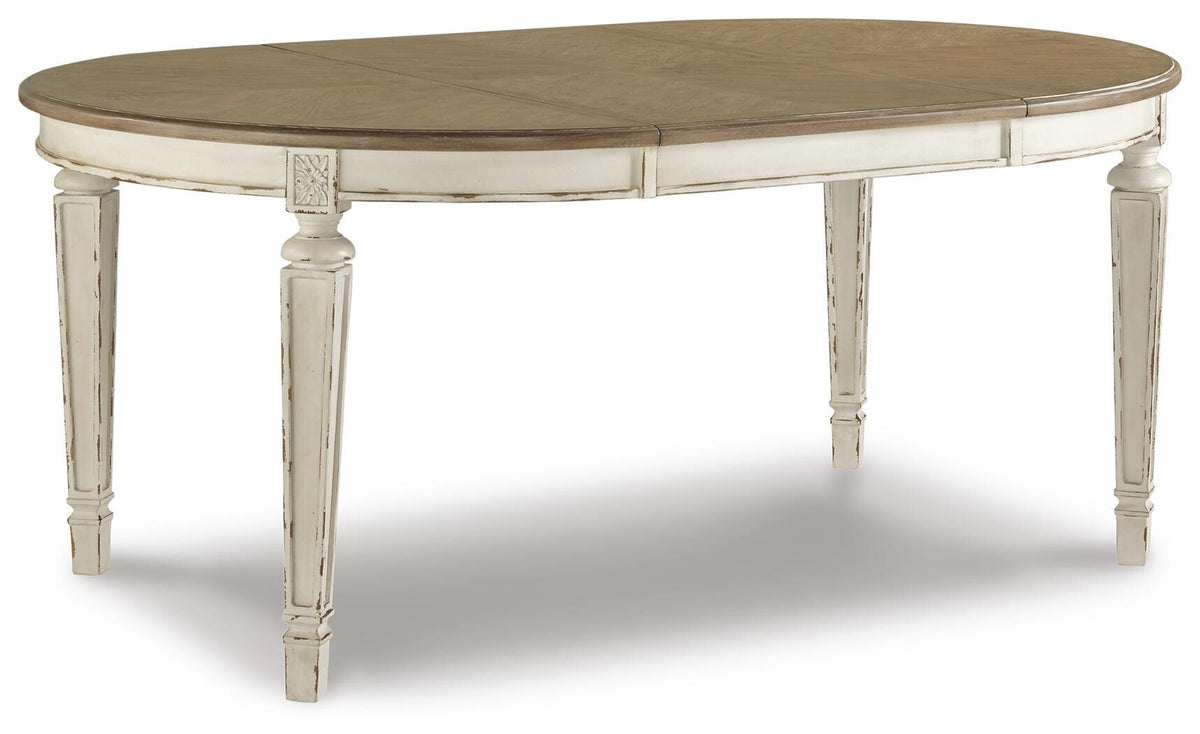 Realyn Dining Table and 6 Chairs with Server