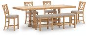 Havonplane Counter Height Dining Table and 4 Barstools and Bench