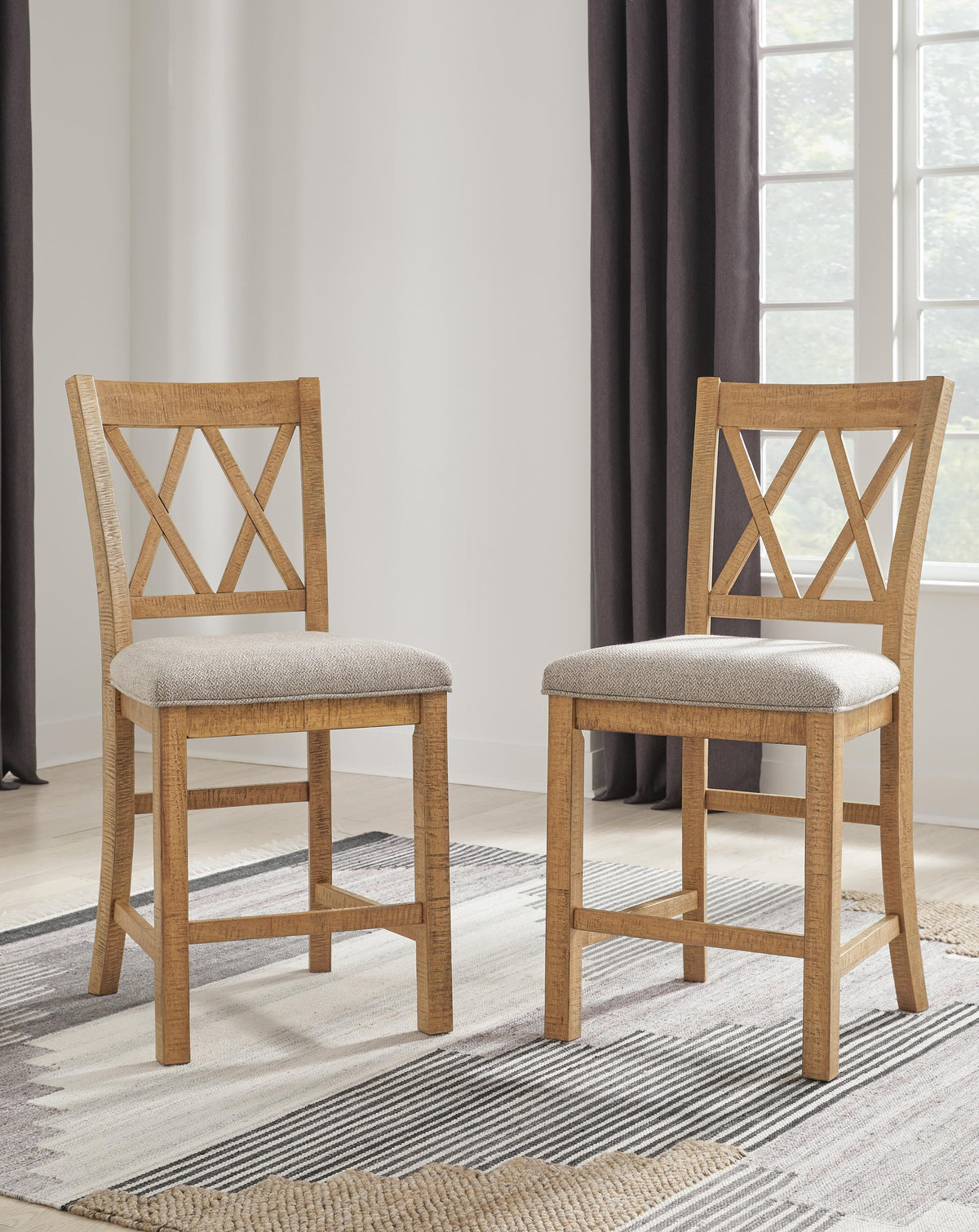 Havonplane Counter Height Extension Dining Table 4 Barstools and Bench