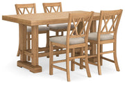 Havonplane Counter Height Extension Dining Table and 4 Barstools
