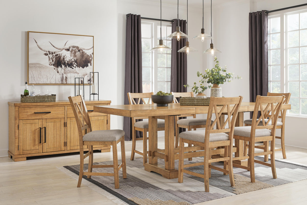 Havonplane Counter Height Extension Dining Table and 6 Barstools