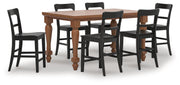 Greddinton Counter Height Dining Table and 6 Barstools