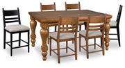Greddinton Counter Height Dining Table and 6 Barstools
