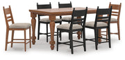 Greddinton Counter Height Dining Table and 6 Barstools