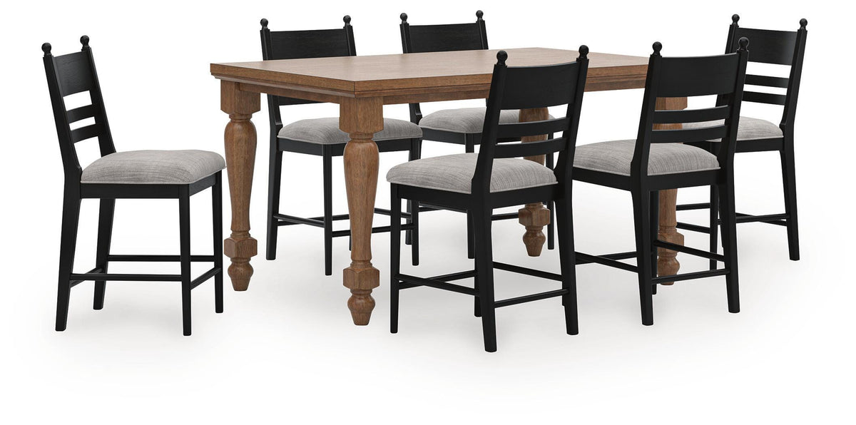 Greddinton Counter Height Dining Table and 6 Barstools