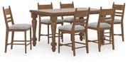 Greddinton Counter Height Dining Table and 6 Barstools
