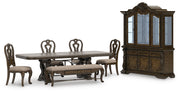 Maylee Dining Table and 4 Chairs and Bench with Storage