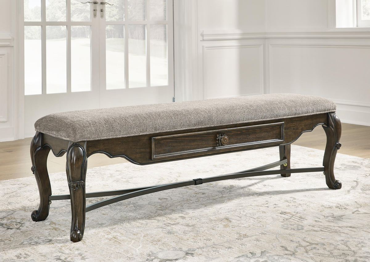 Maylee Dining Table and 4 Chairs and Bench with Storage