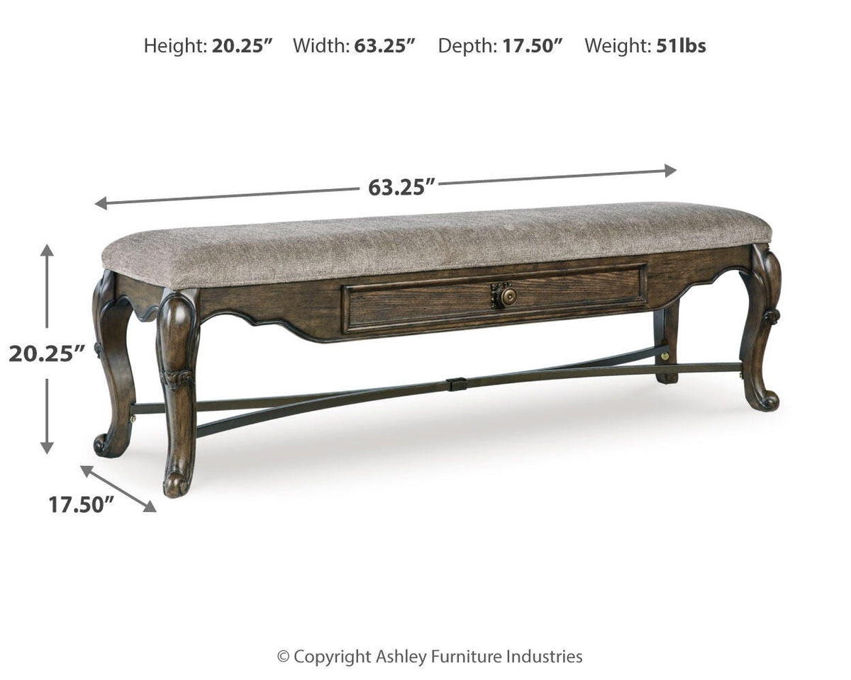 Maylee Dining Table and 4 Chairs and Bench with Storage