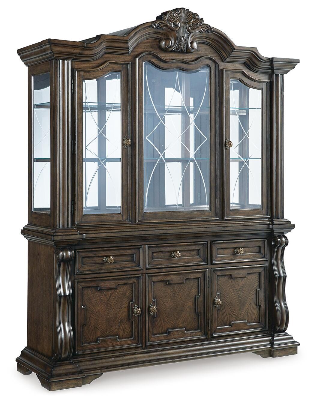 Maylee Dining Table with 6 Chairs and Buffet and Hutch