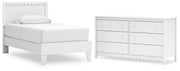 Hallityn Panel Platform Bed Set - Twin, Dresser