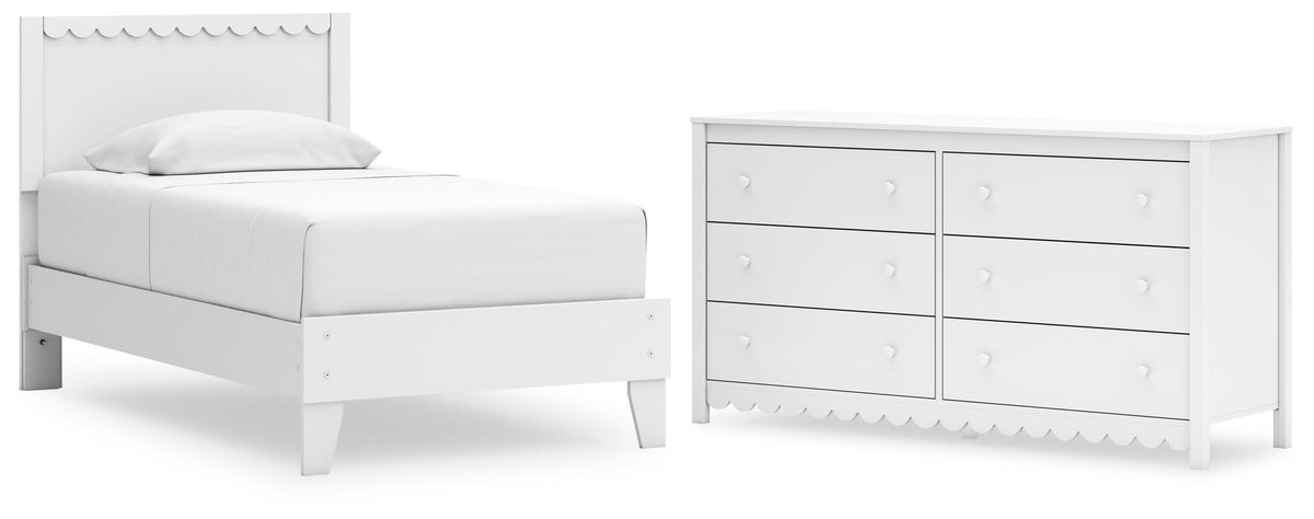 Hallityn Panel Platform Bed Set - Twin, Dresser