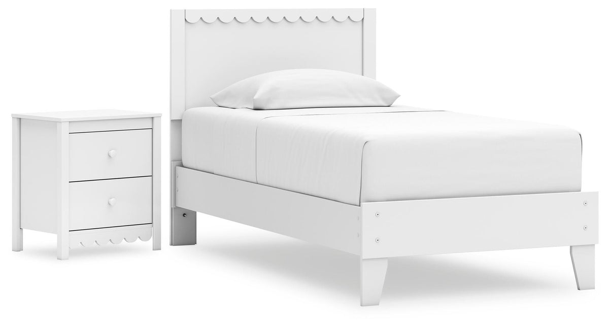 Hallityn Panel Platform Bed Set - Twin, Nightstand