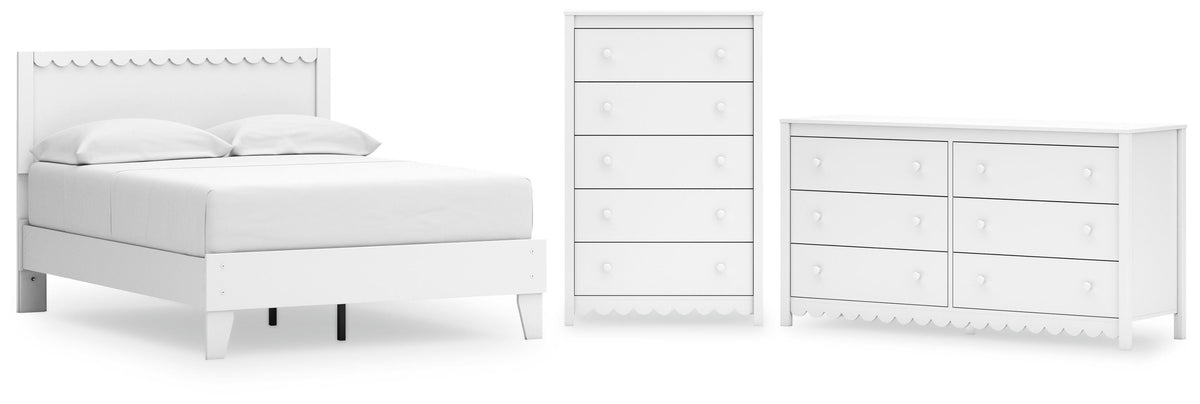 Hallityn Panel Platform Bed Set - Full, Dresser and Chest