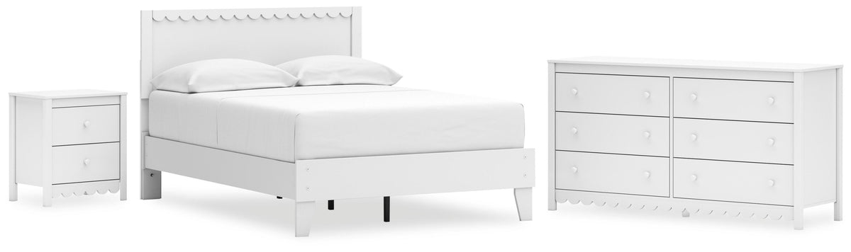 Hallityn Panel Platform Bed Set - Full, Dresser and Nightstand