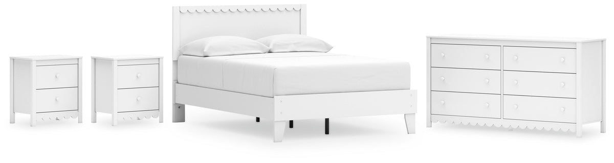 Hallityn Panel Platform Bed Set - Full, Dresser and 2 Nightstands