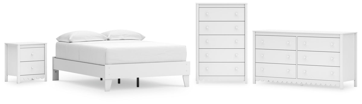 Hallityn Full Platform Bed, Dresser and Nightstand