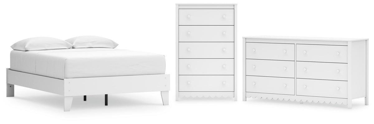 Hallityn Platform Bed Set - Full, Dresser and Chest