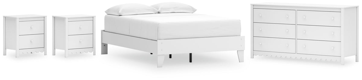 Hallityn Platform Bed Set - Full, Dresser and 2 Nightstands