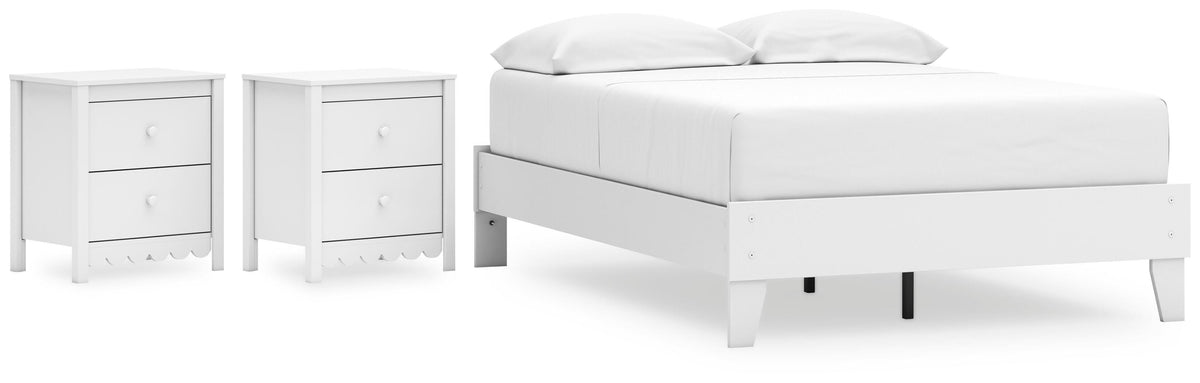 Hallityn Platform Bed Set - Full, 2 Nightstands