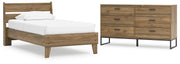 Deanlow Platform Panel Bed Set - Twin, Dresser