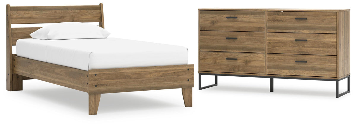 Deanlow Platform Panel Bed Set - Twin, Dresser