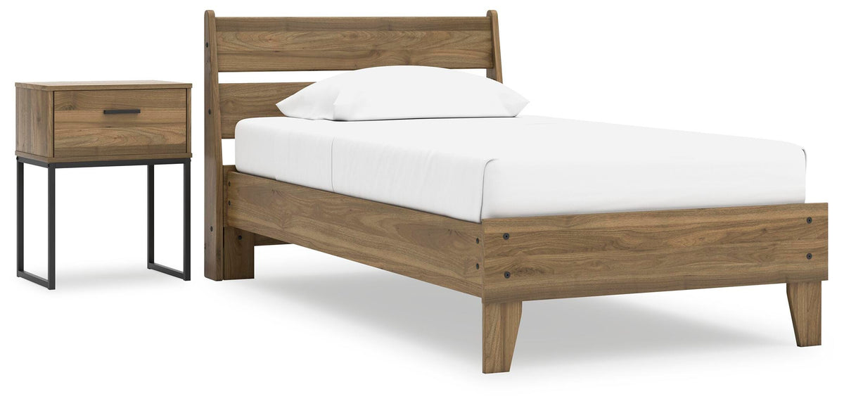Deanlow Platform Panel Bed Set - Twin, Nightstand