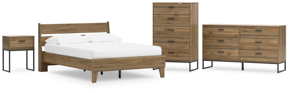 Deanlow Platform Panel Bed Set - Full, Dresser, Chest and Nightstand