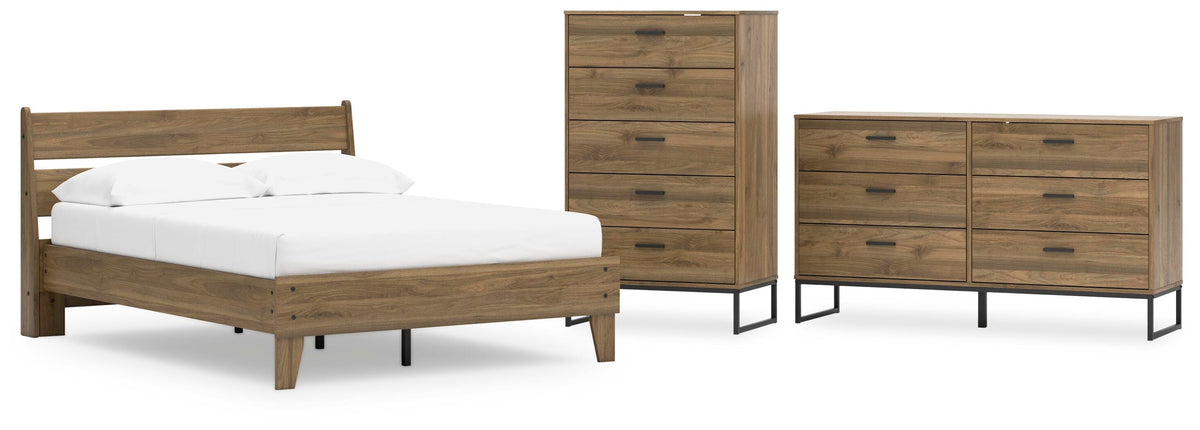 Deanlow Platform Panel Bed Set - Full, Dresser and Chest