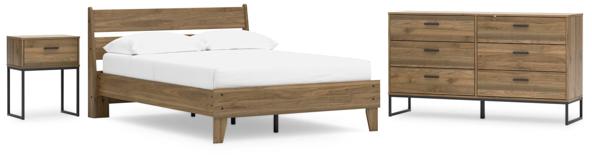 Deanlow Platform Panel Bed Set - Full, Dresser and Nightstand
