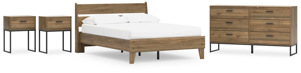 Deanlow Platform Panel Bed Set - Full, Dresser and 2 Nightstands