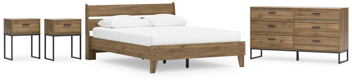 Deanlow Platform Panel Bed Set - Queen, Dresser and 2 Nightstands
