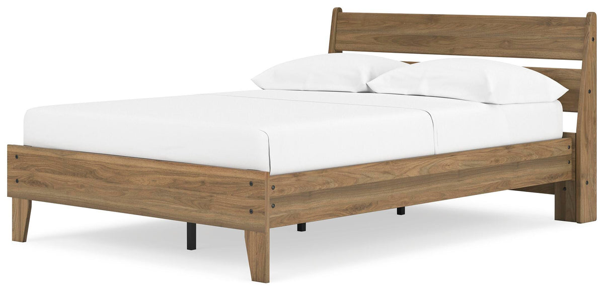 Deanlow Platform Panel Bed Set - Full, 2 Nightstands