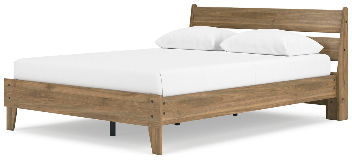 Deanlow Platform Panel Bed Set - Queen, 2 Nightstands