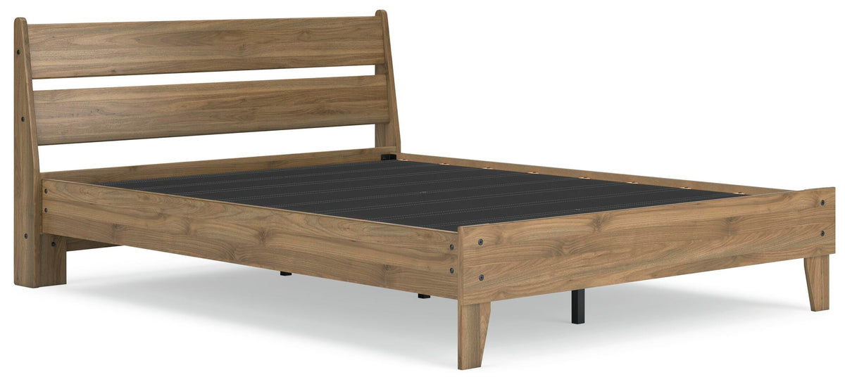 Deanlow Platform Panel Bed Set - Queen, 2 Nightstands