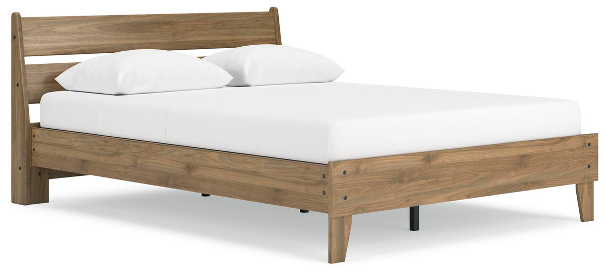 Deanlow Platform Panel Bed Set - Queen, 2 Nightstands