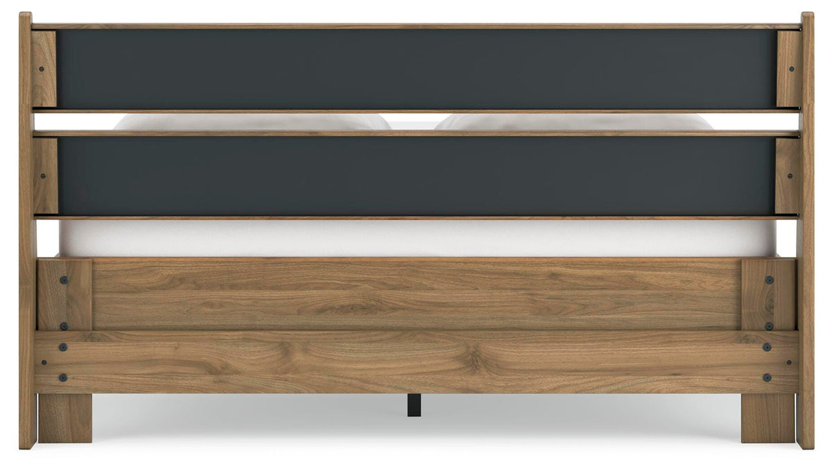 Deanlow Platform Panel Bed Set - Queen, 2 Nightstands