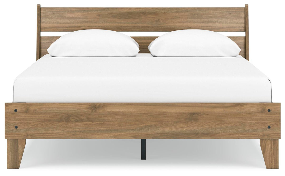 Deanlow Platform Panel Bed Set - Queen, 2 Nightstands