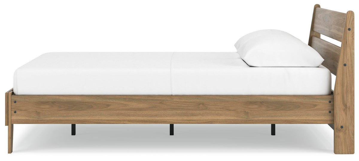Deanlow Platform Panel Bed Set - Queen, 2 Nightstands