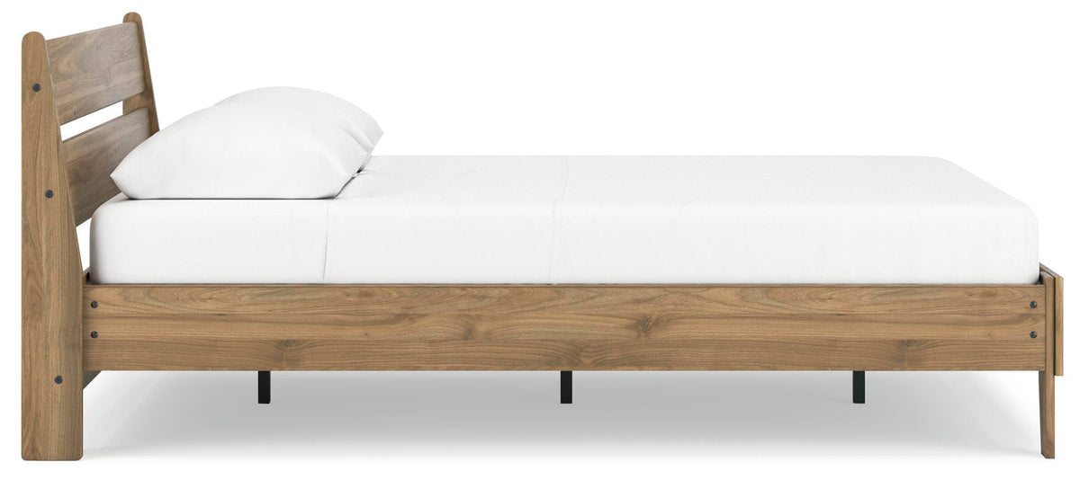 Deanlow Platform Panel Bed Set - Queen, 2 Nightstands