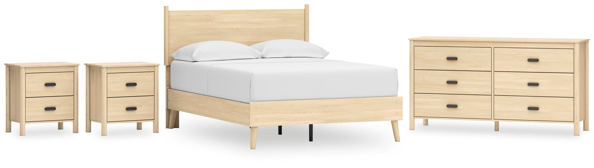 Cabinella Platform Panel Bed Set - Full, Dresser and 2 Nightstands