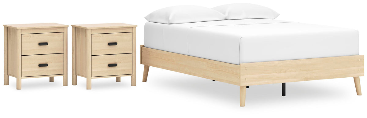 Cabinella Platform Bed Set - Full, 2 Nightstands