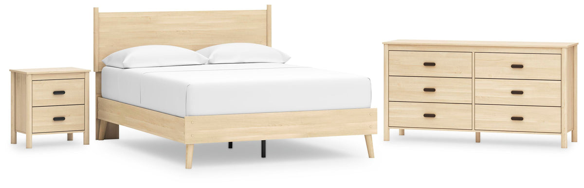 Cabinella Platform Panel Bed Set - Queen, Dresser and Nightstand