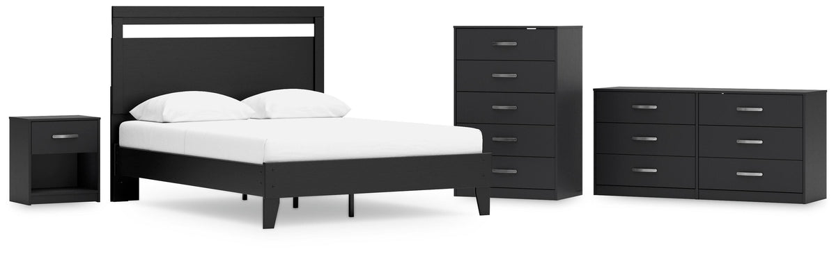 Finch Panel Platform Bed Set - Dresser, Chest and Nightstand