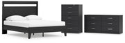 Finch Panel Platform Bed Set - Dresser and Chest