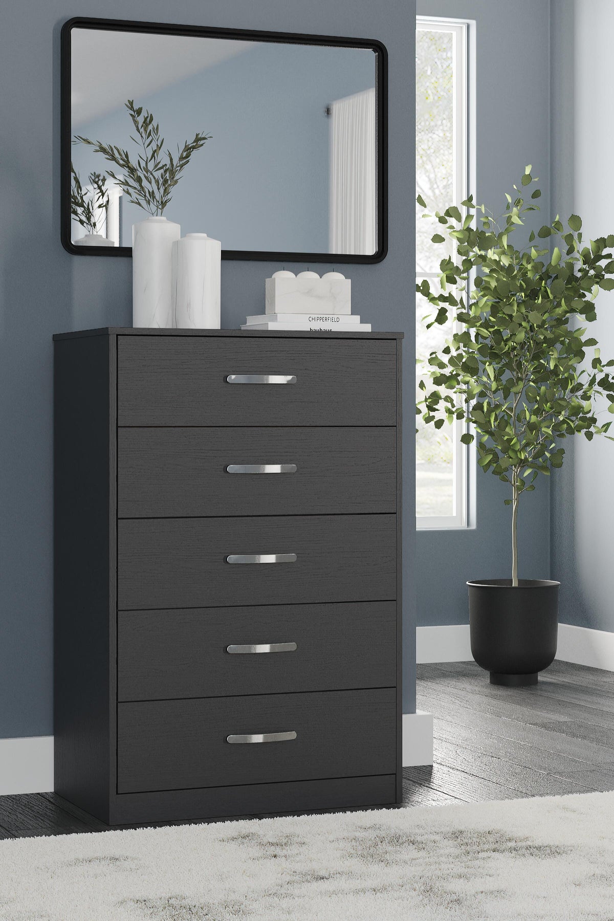 Finch Panel Platform Bed Set - Dresser and Chest