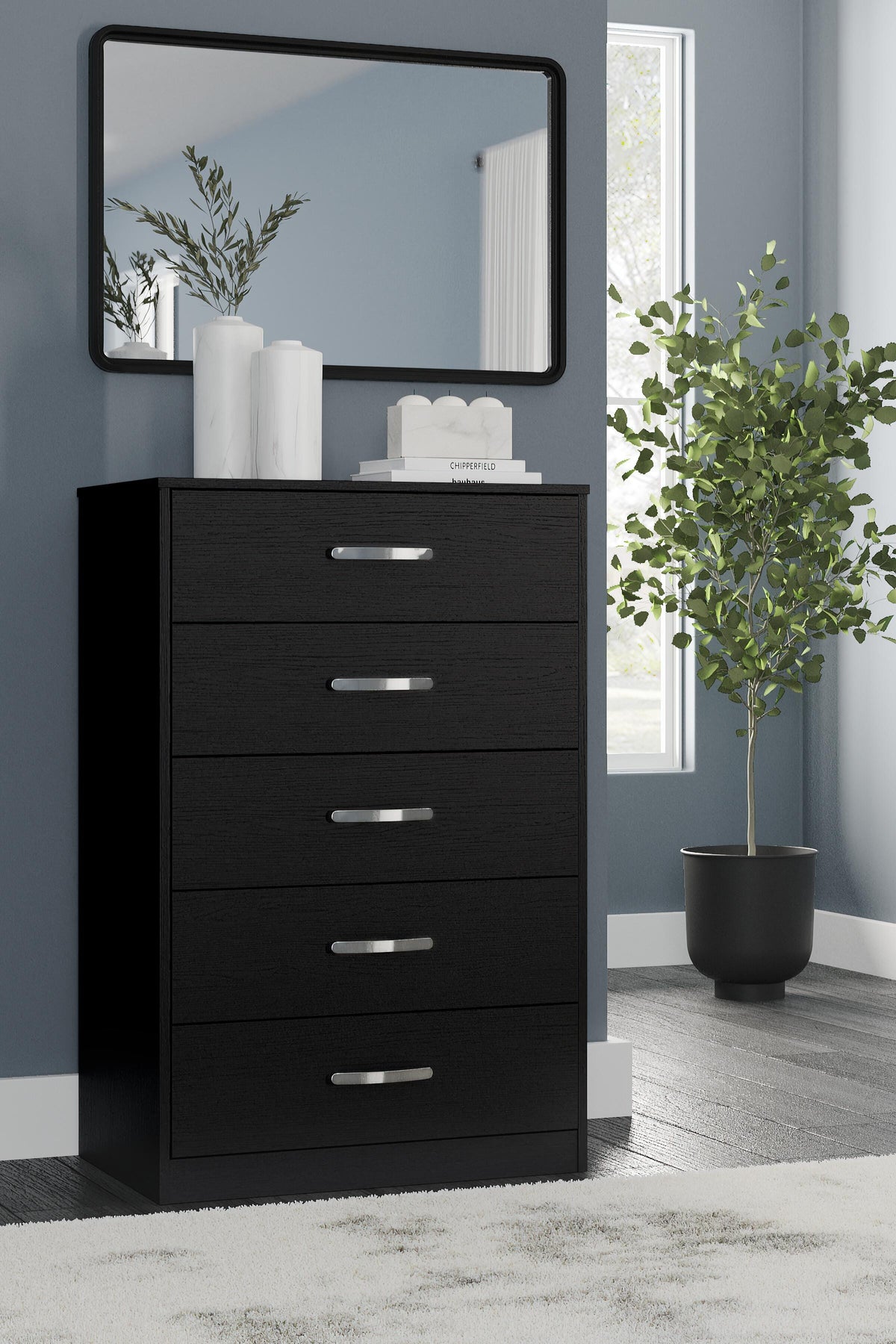 Finch Panel Platform Bed Set - Dresser, Chest and 2 Nightstands